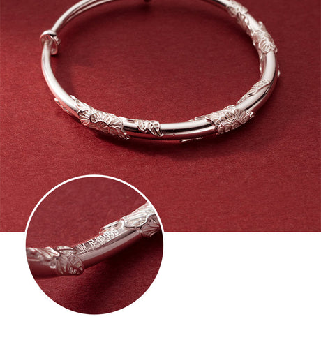 Fine Silver Flower Bracelet With Three Flowers - Dazpy