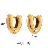 Gold PVD Water-Resistant Chunky Heart Hoop Earrings – Hypoallergenic & Tarnish-Free