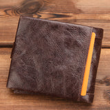 RFID anti-theft brush leather trendy men's wallet - Dazpy