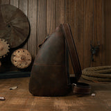 Personalized Casual Horn Breast Bag Men's Cowhide - Dazpy