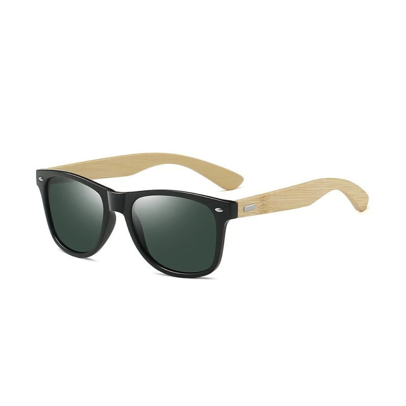 Quadratische Sonnenbrille im Vintage-Stil aus Bambusholz