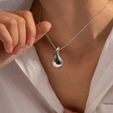 Gold-Plated Stainless Steel Chunky Waterdrop Pendant Necklace