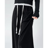 Elegant High-Waist Drawstring Wide Leg Pants for Women