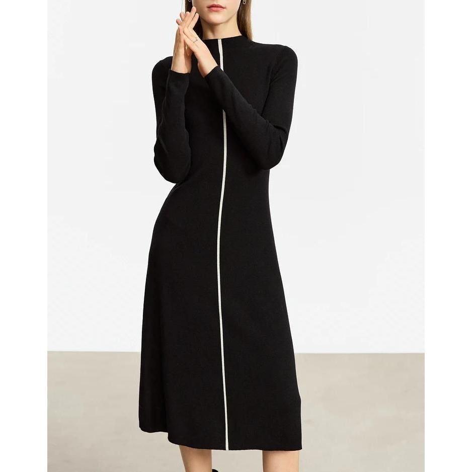 Elegant Autumn A-line Sweater Dress