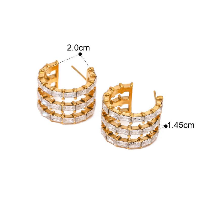 18K Gold Plated Chunky Bamboo Hoop Earrings