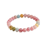 Round Bead Natural Tourmaline Strings Bracelet - Dazpy