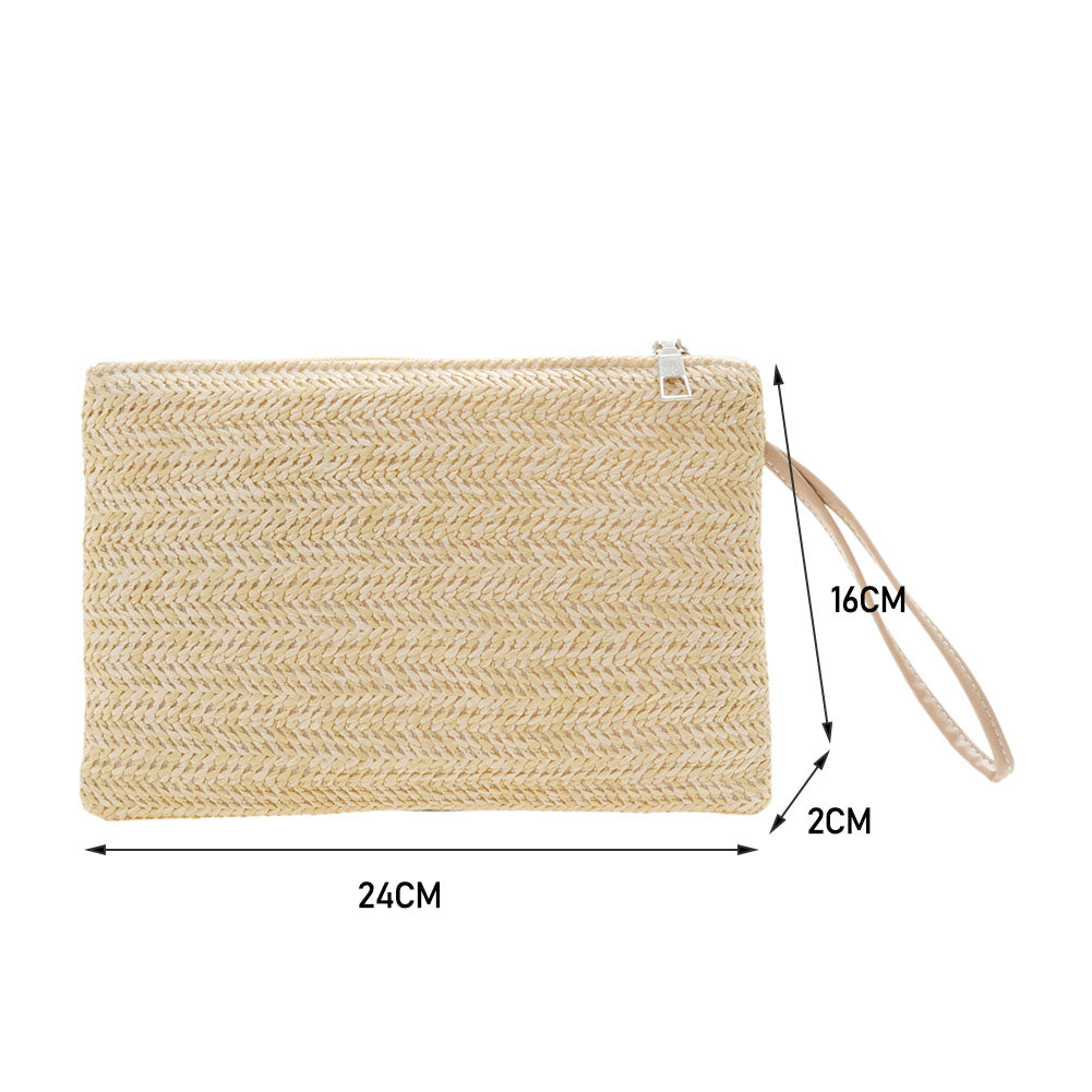 Modische, gewebte Clutch im Bohemian-Stil mit Handgelenksriemen