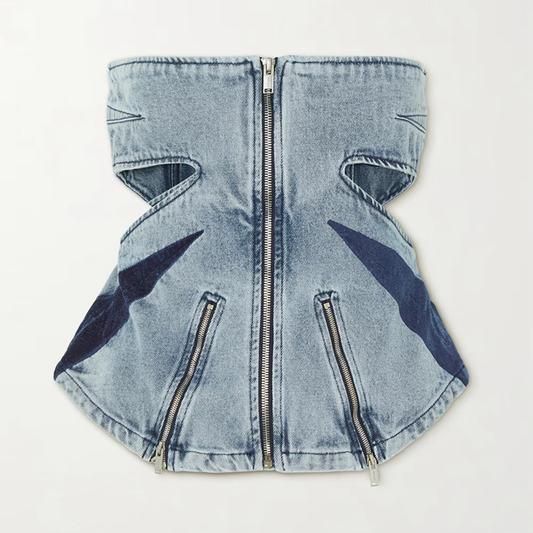 Sommerliches schickes Denim-Tanktop