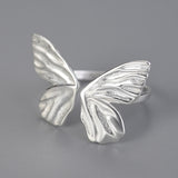 S925 Silver Sweet Style Temperament Women's Butterfly Adjustable Ring - Dazpy