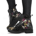 Botines de mujer con cordones en material sintético estampado