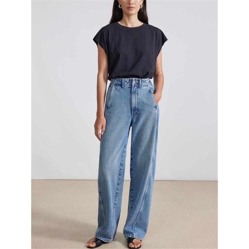 Vintage High Waist Blue Jeans for Women