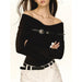 Elegant Off-Shoulder Slim Fit Sweater