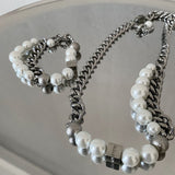 Pearl Necklace Men's And Women's Double Layer - Dazpy