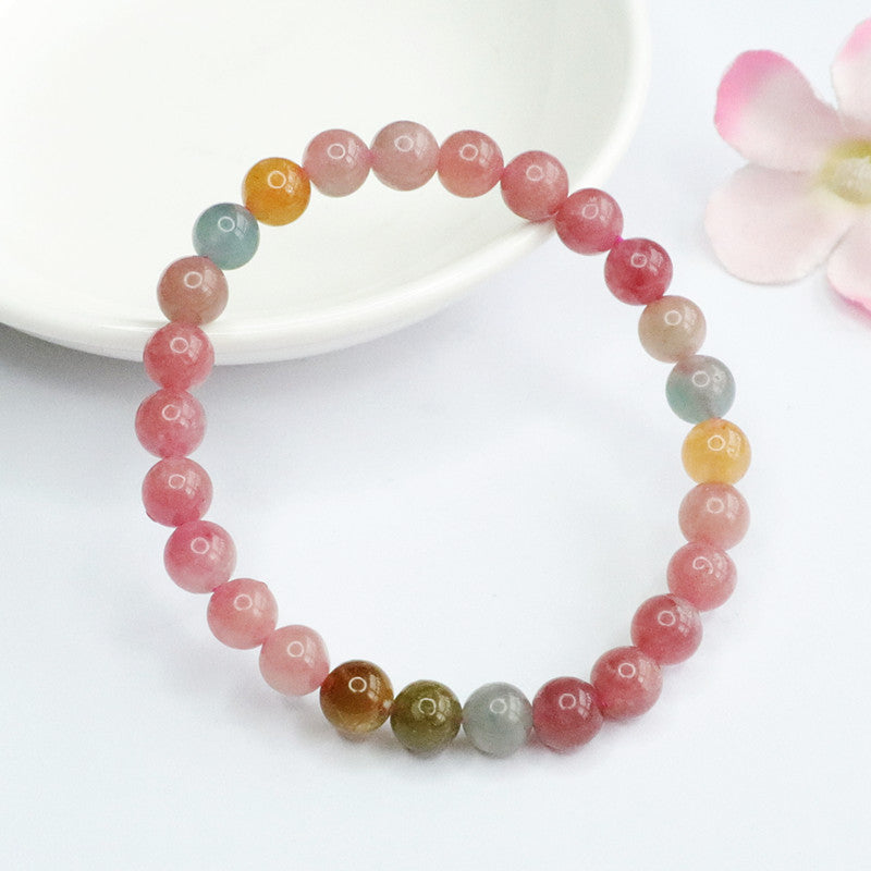 Round Bead Natural Tourmaline Strings Bracelet - Dazpy