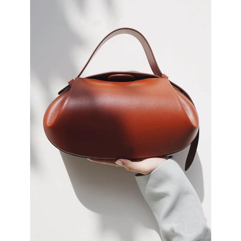 Elegant Round Vegan Leather Handbag