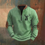 Polo Buckle Sweater 3D Printing Men's Half Zipper Printing