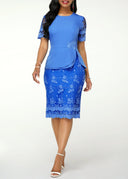 Women's Lace-Detail High-Waist Sheath Dress