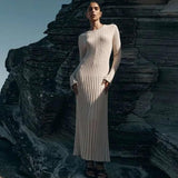 Elegant Pleated Knit Dress