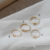 Stacking 14K Gold-Painted Heart Rings - Dazpy