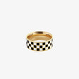 Black And White Checkerboard Ring Made Of Titanium Steel - Dazpy