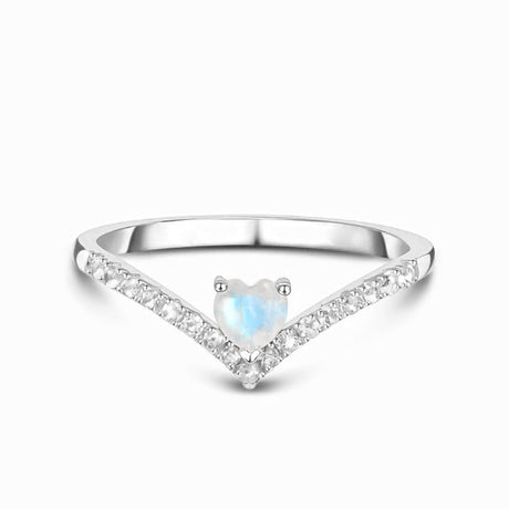 S925 Sterling Silver Fashion Joker Popular Micro-inlaid Moonstone Ladies Ring - Dazpy