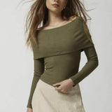 Eleganter Off-Shoulder Strickpullover