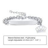 Personalized Name Pattern Laser Curved Crown Bracelet - Dazpy