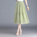 Casual Striped A-Line Skirt with Elastic Waist