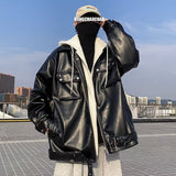 Men's Autumn Winter False-two-piece Hooded Jacket