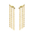 Women's Sterling Silver Gold Plated Long Dangling Tassel Earrings - Dazpy