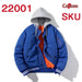 American Street Fashion Kapuzenjacke Volltonfarbe Druck Bestickte Baseballuniform