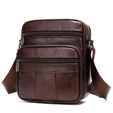 Vertical Head Layer Cowhide Casual One-shoulder Messenger Bag - Dazpy