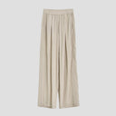Pantalones anchos plisados ​​de talle alto para mujer
