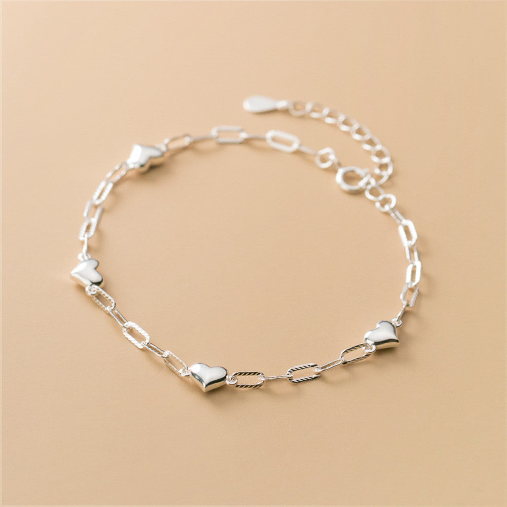 Silver Sweet Lady Love Bracelet Temperament - Dazpy