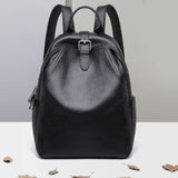 Stylish Blue Grey Leather Women Backpack