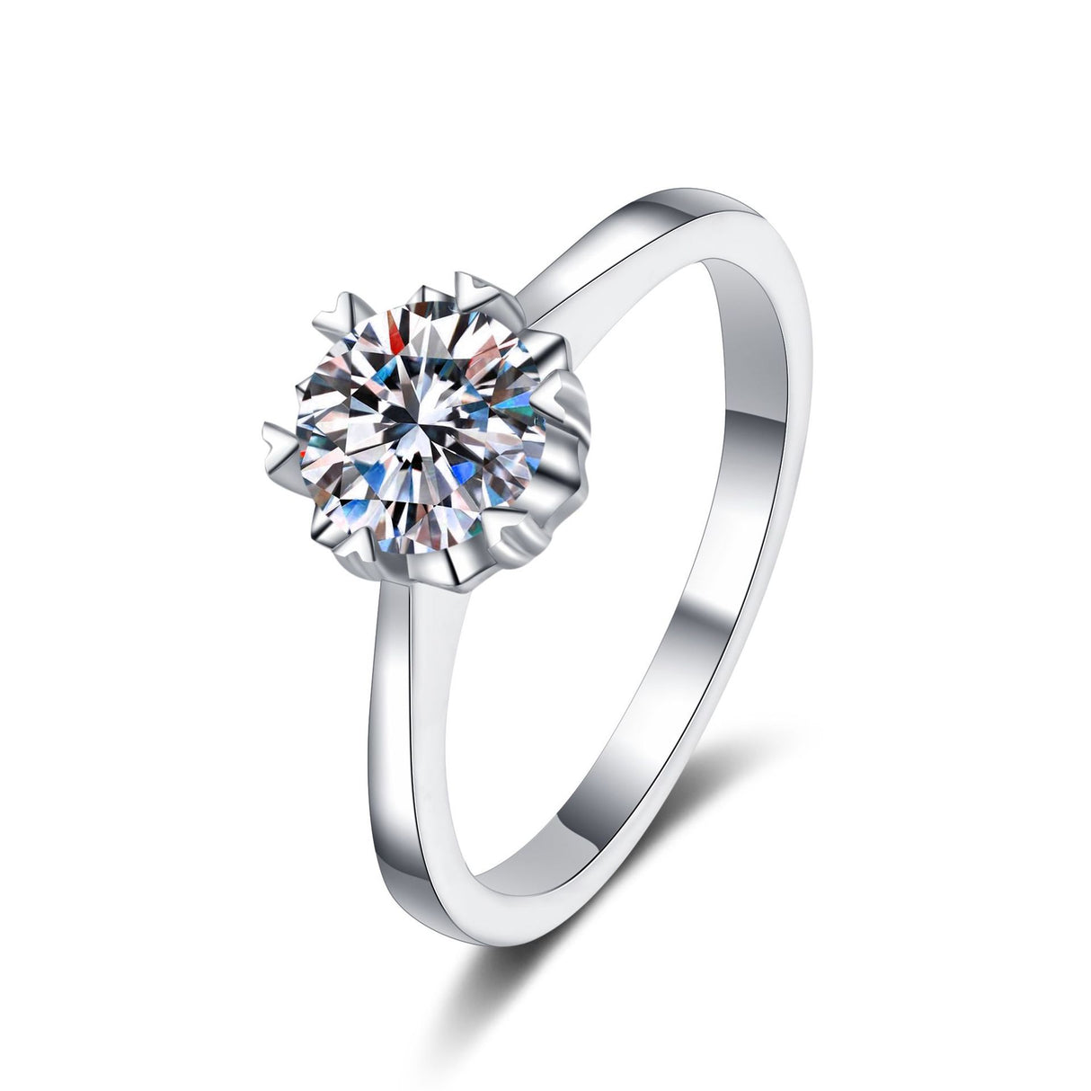 Snowflake 1 Carat Mossanstone Proposal Engagement Diamond Ring - Dazpy