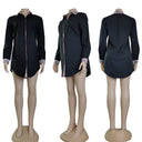 Women's Long-Sleeve Plaid Shirt Dress
