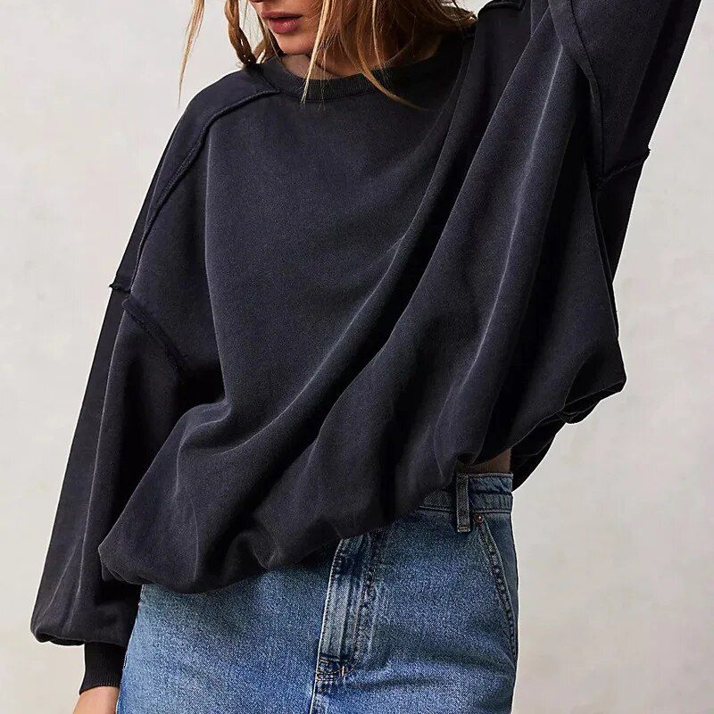 Übergroßes Langarm-Sweatshirt für Damen