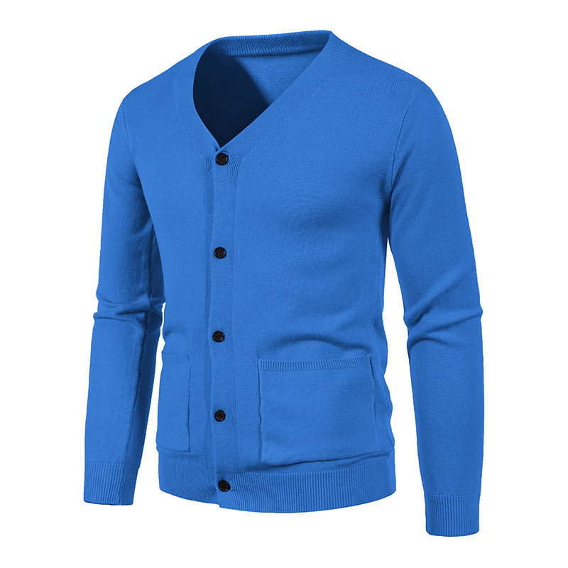 European And American Fashion Casual Men's Solid Color Sweater Jacket