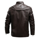 Men's Fashion Loose Lapel Leather Coat