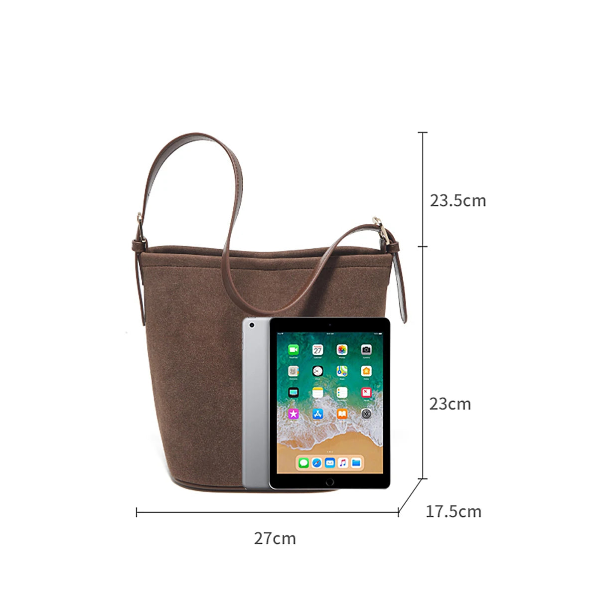 Damen-Schulterhandtasche aus PU-Leder – Wildleder-Beutel-Geldbörse für den Winter, lässiger Stil