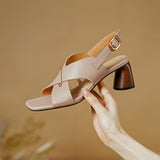 Elegant Leather High Heel Sandals for Women