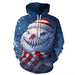 European And American Christmas Snowman 3D Printed Hood Sweater