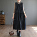 Corduroy Mid-length Dress Women's Artistic Plus Size Pocket Sleeveless Vest Dress