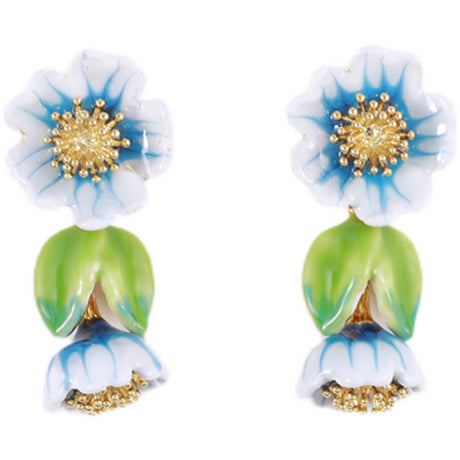 Retro Design Flower Earrings Female - Dazpy