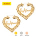 Alphabet Letter Bamboo Joint Exaggerated Big Ear Ring Peach Heart  Earrings - Dazpy