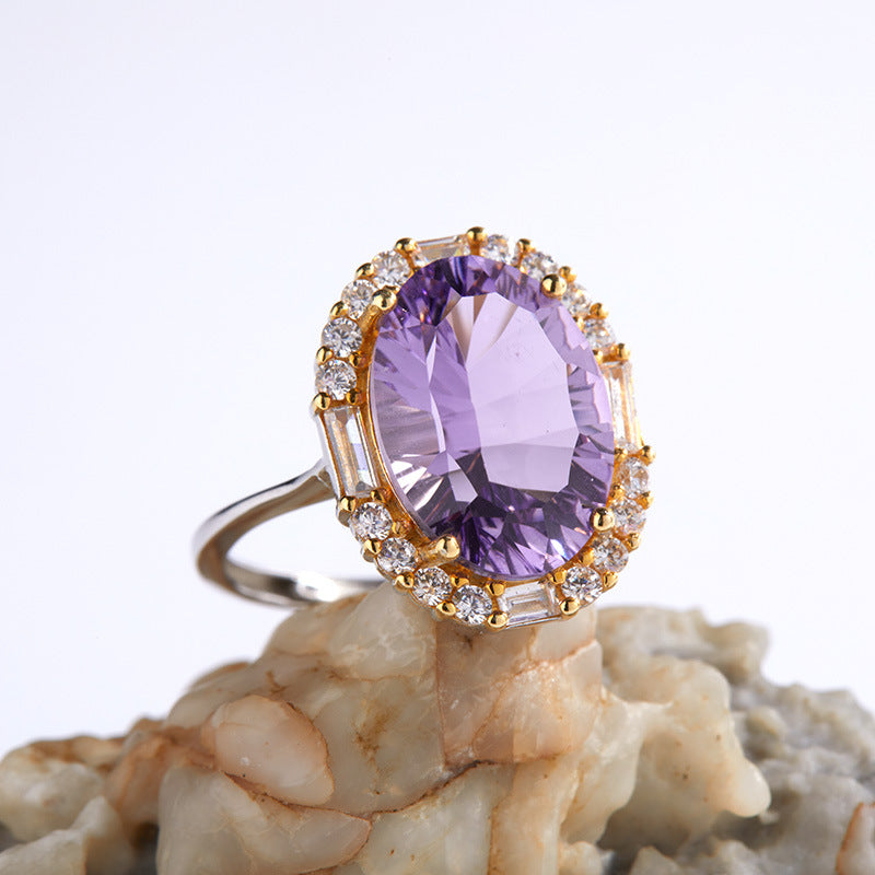 Lady Temperament Natural Amethyst Ring - Dazpy