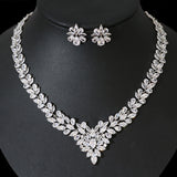 Bride Zircon Jewelry Necklace Earring Set - Dazpy