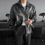 Leather Jacket Men's Loose Trendy Overalls