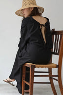 Women's Bow-Detail Cotton A-Line Dress